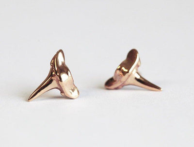 Shark tooth gold stud earrings