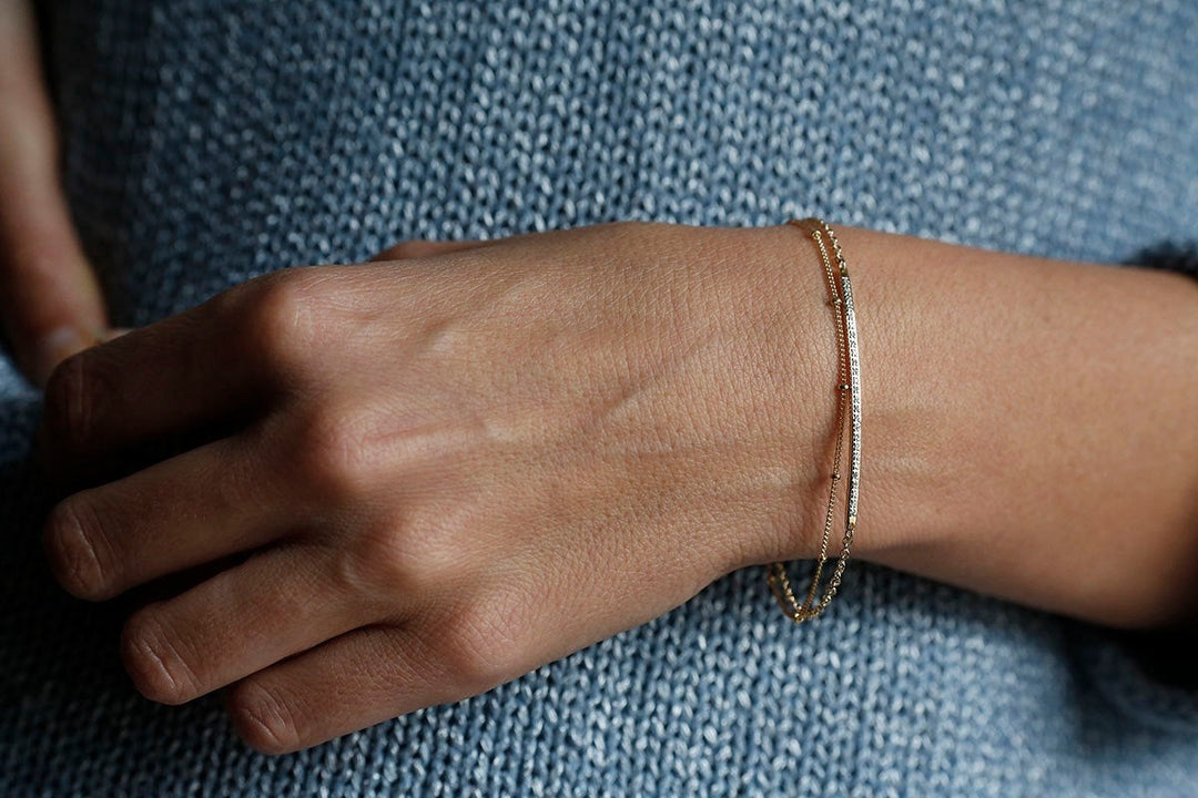 Pave diamond bar bracelet clearance
