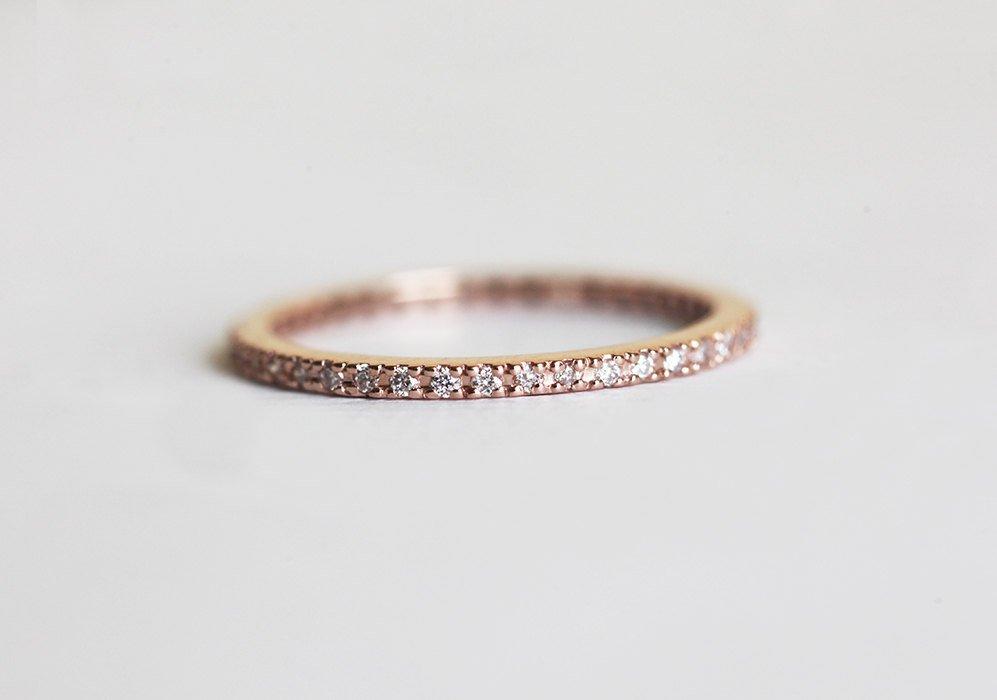 Round White Diamond Eternity Gold Wedding Ring