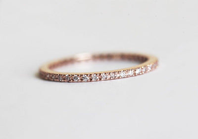 Round White Diamond Eternity Gold Wedding Ring