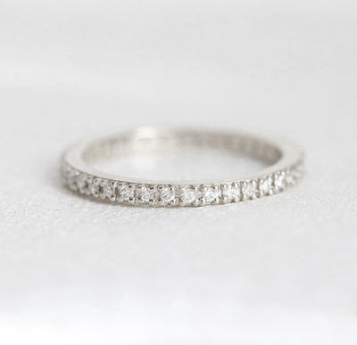 Round White Diamond Full Pave Eternity Band