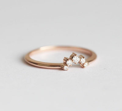 Simple White Round Diamond Band used as a complementary ring