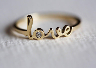 Personalized Name, Word Diamond Ring