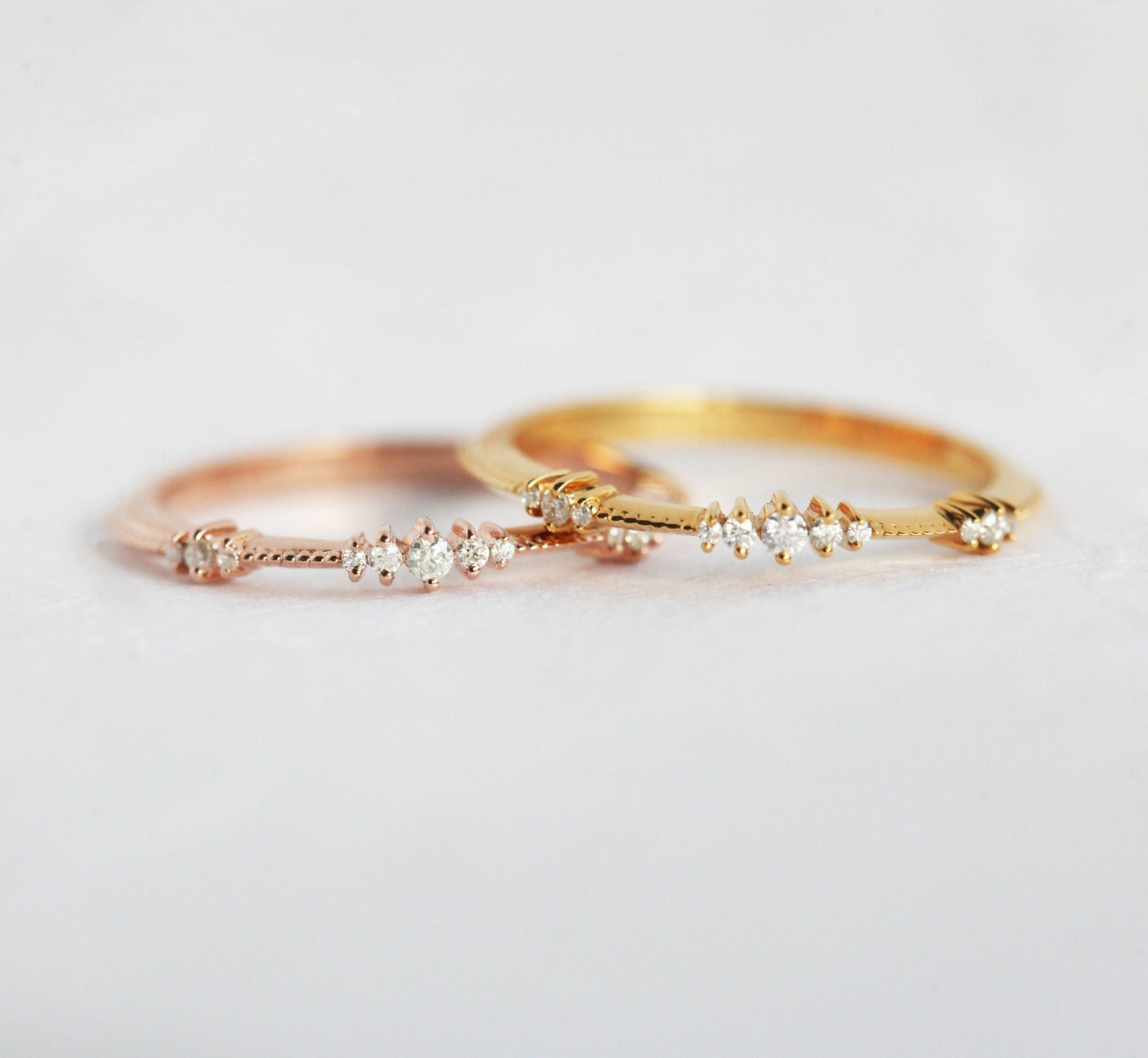 Unique Round Diamond Cluster Wedding Ring