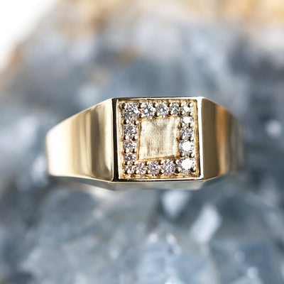 Diamond signet ring - Ready to Ship