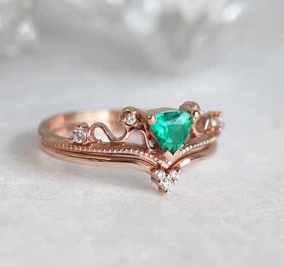 Elsa Emerald Ring Set