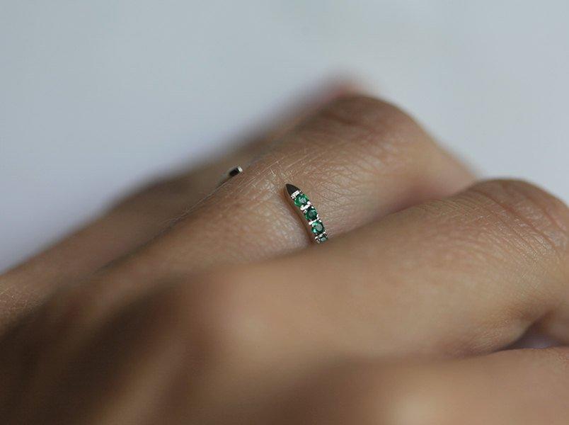 Emerald Ring, Open Gold Ring