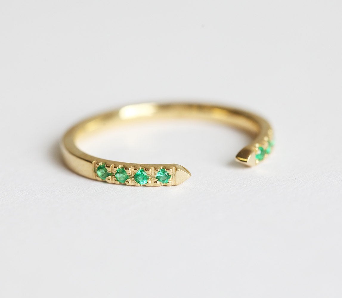 Emerald Ring, Open Gold Ring
