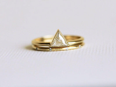 Trillion cut diamond solitaire engagement ring