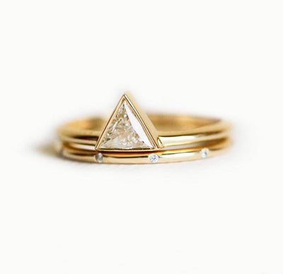 Trillion cut diamond solitaire engagement ring