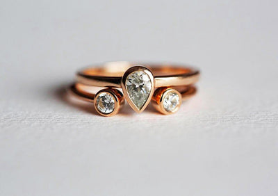 Engagement Ring Set, Wedding Ring Set-Capucinne