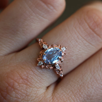 Enya Green Sapphire Diamond Engagement Ring