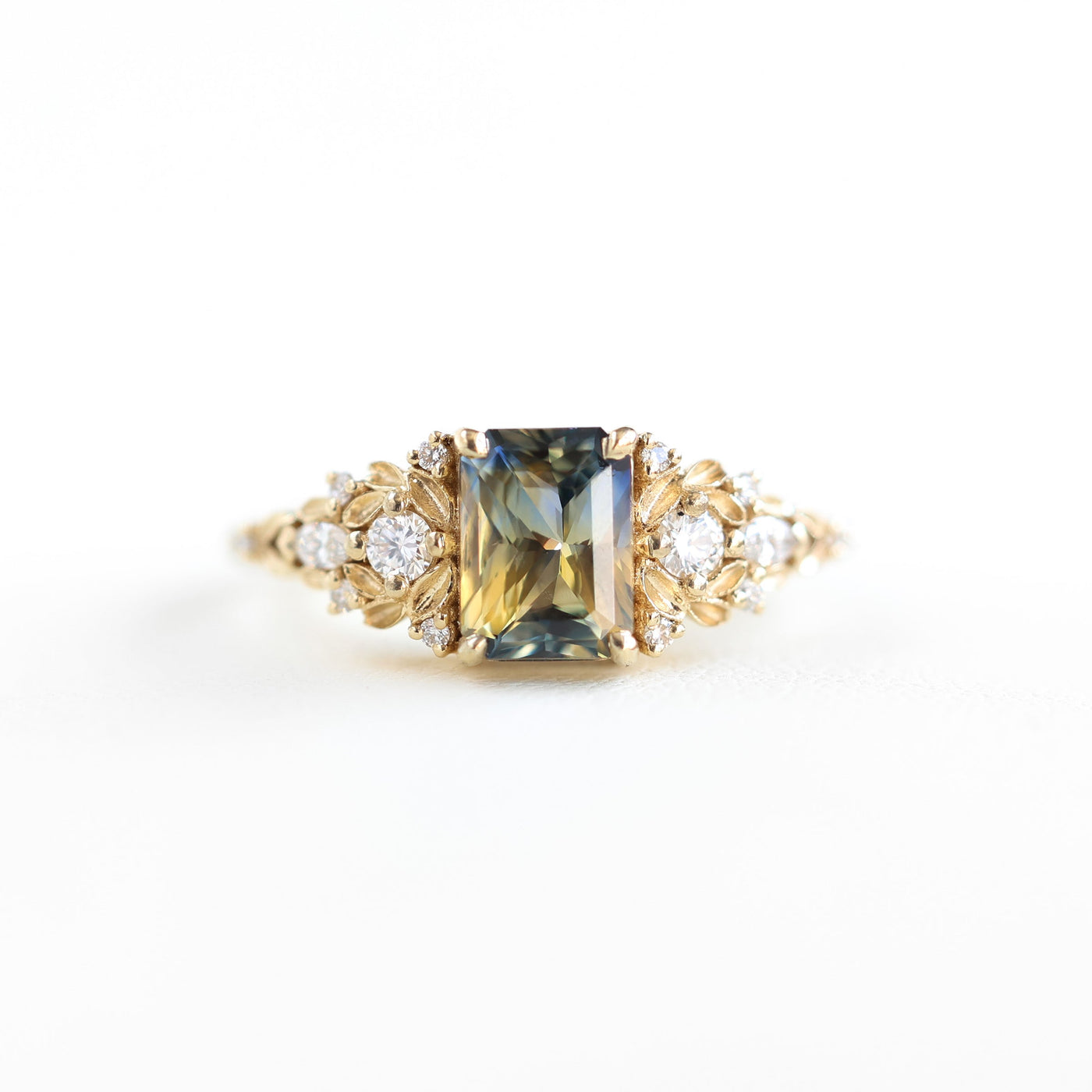 Eryn Sapphire Engagement Ring Gold, Elvish Diamond Engagement Ring Rings