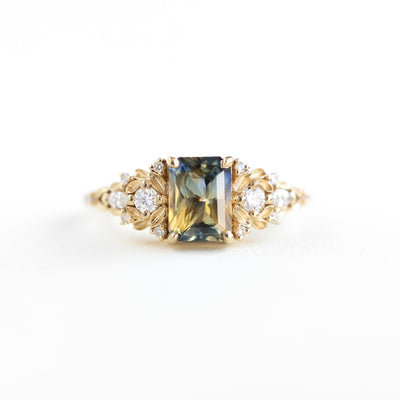 Eryn Sapphire Engagement Ring Gold, Elvish Diamond Engagement Ring Rings