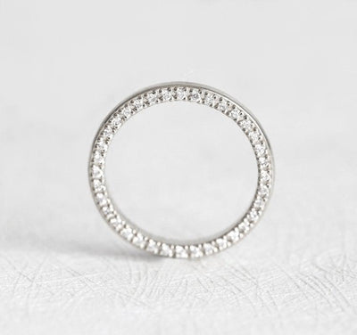 Double-Sided Full Eternity White Diamond Wedding Ring