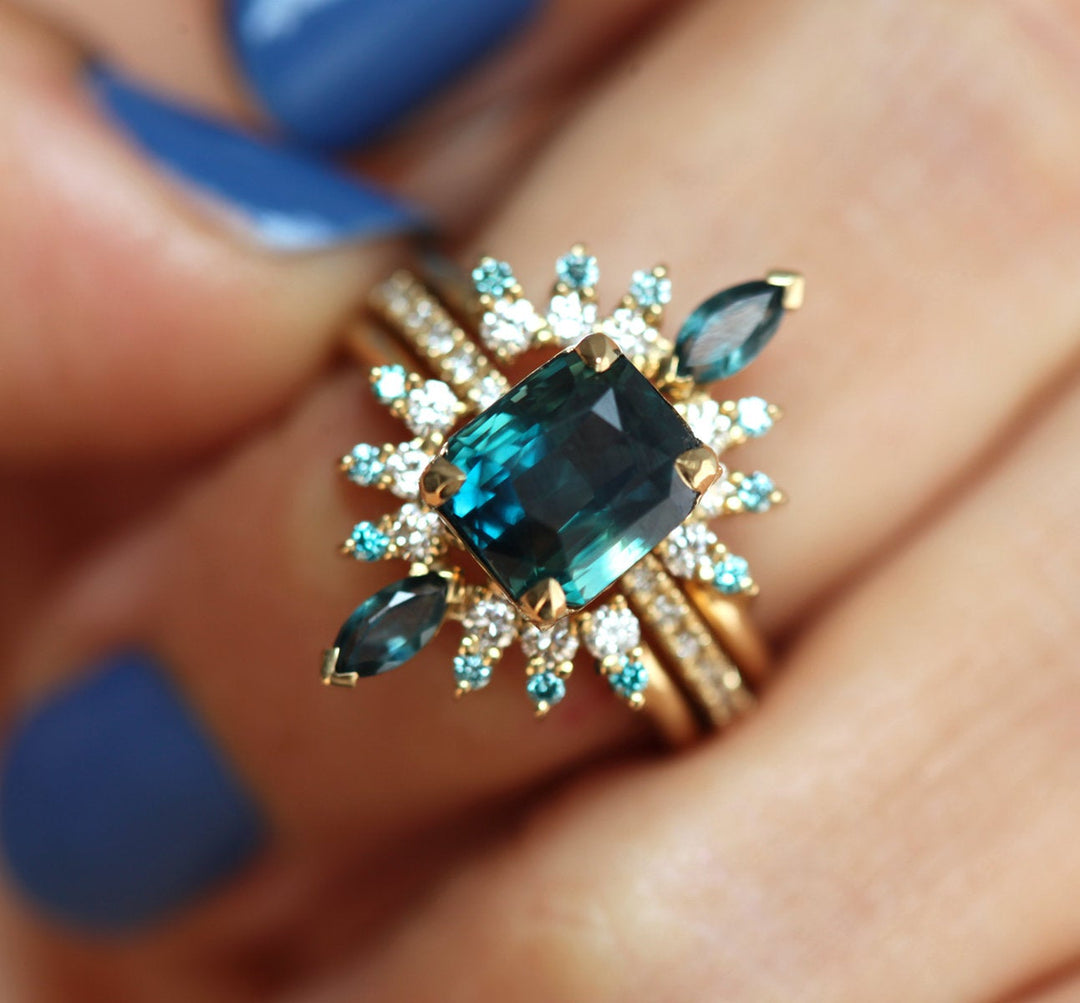 Sapphire and tourmaline ring store