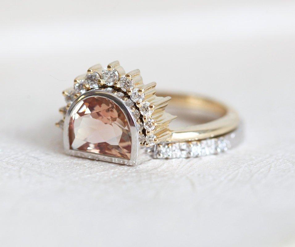 Giada Oregon Sunstone Ring, 14K Gold Ring-Capucinne