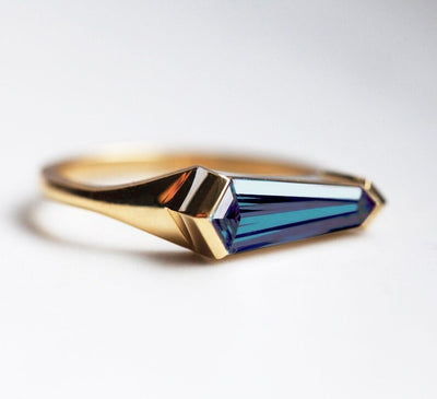 Solitaire Band, Shield Lab Alexandrite Ring