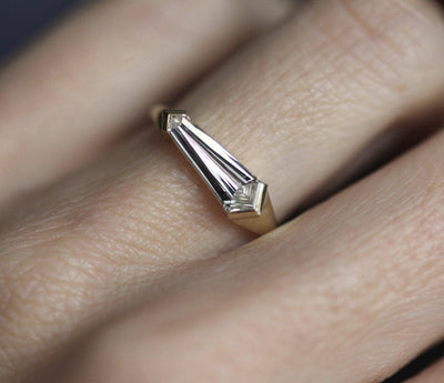 Shield-Cut White Diamond Solitaire Ring