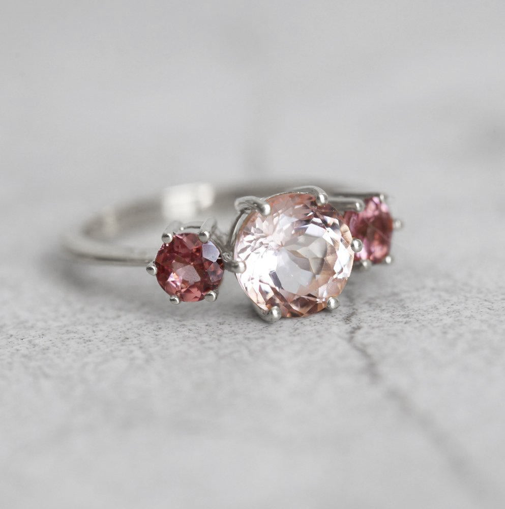 Pink 3-set Morganite White Gold Ring