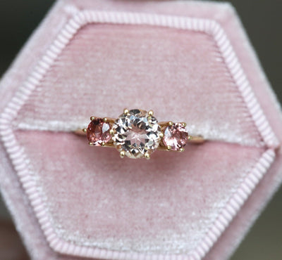 Pink 3-set Morganite Gold Ring