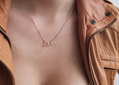 Rose gold necklace with personalized name