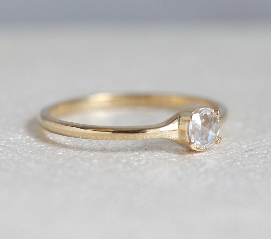 Gold Rose Cut Diamond Ring