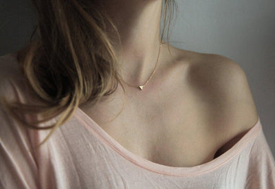 Gold triangle necklace