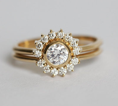 Half Carat Diamond Ring Set-Capucinne