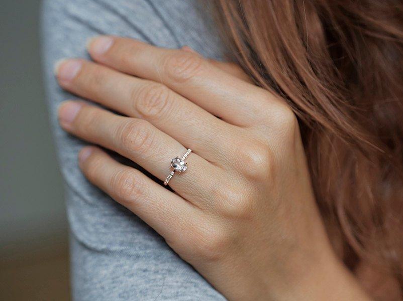 Oval Pink Morganite Ring