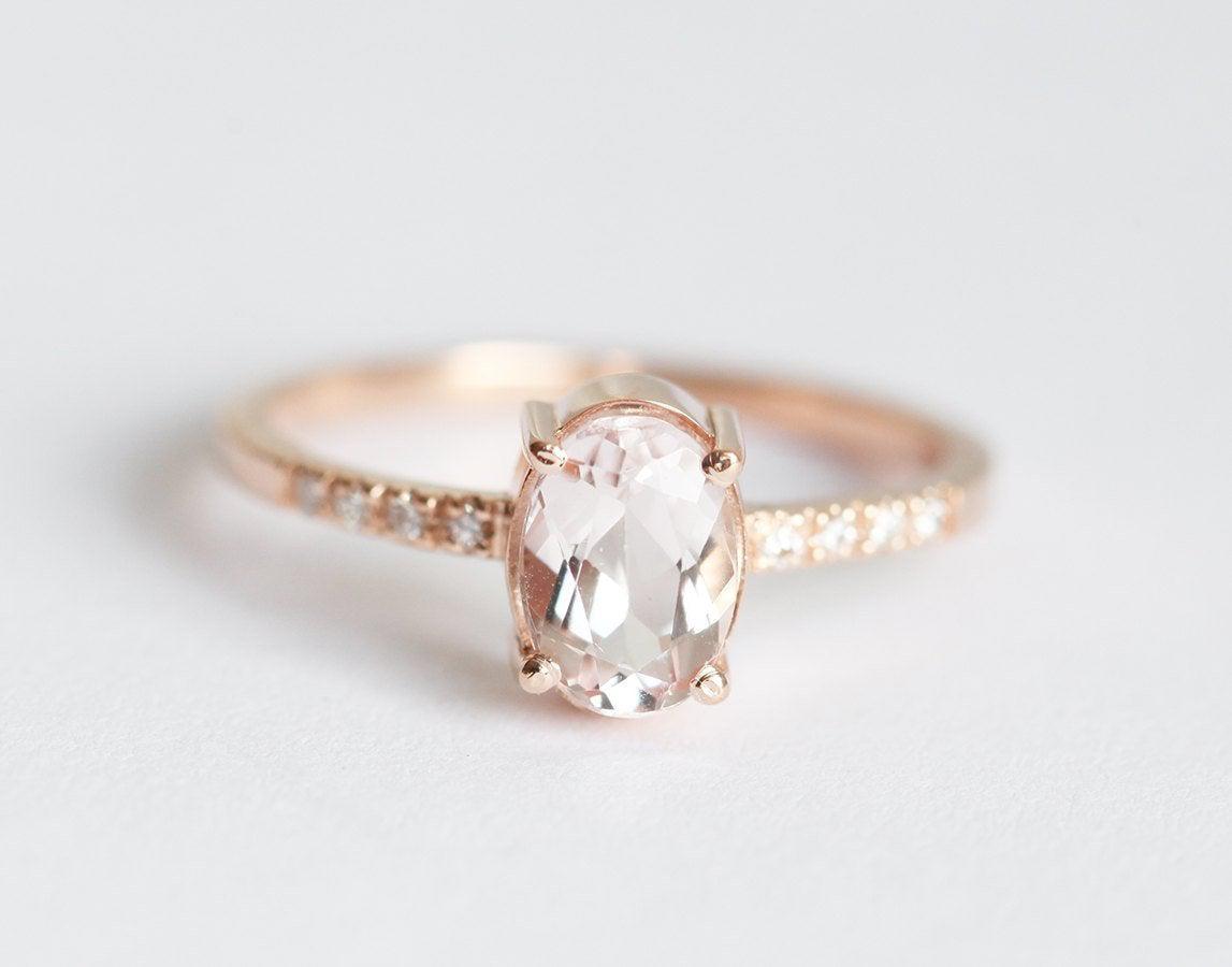 Oval Pink Morganite Ring