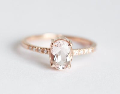 Oval Pink Morganite Ring