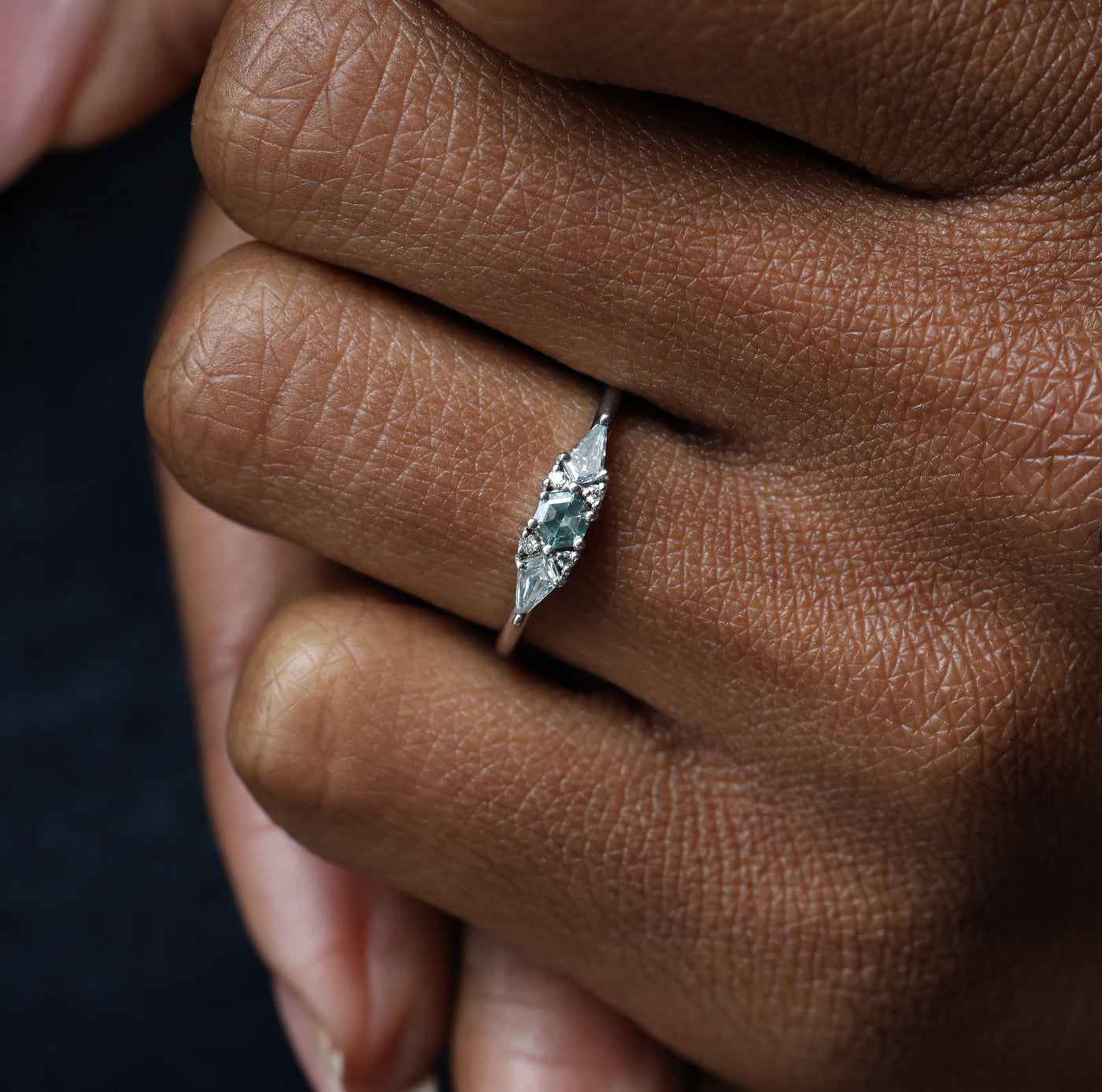 Harmony hexagon sapphire ring Rings