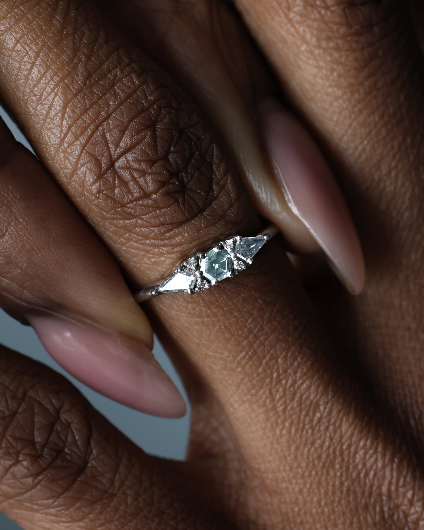 Harmony hexagon sapphire ring Rings