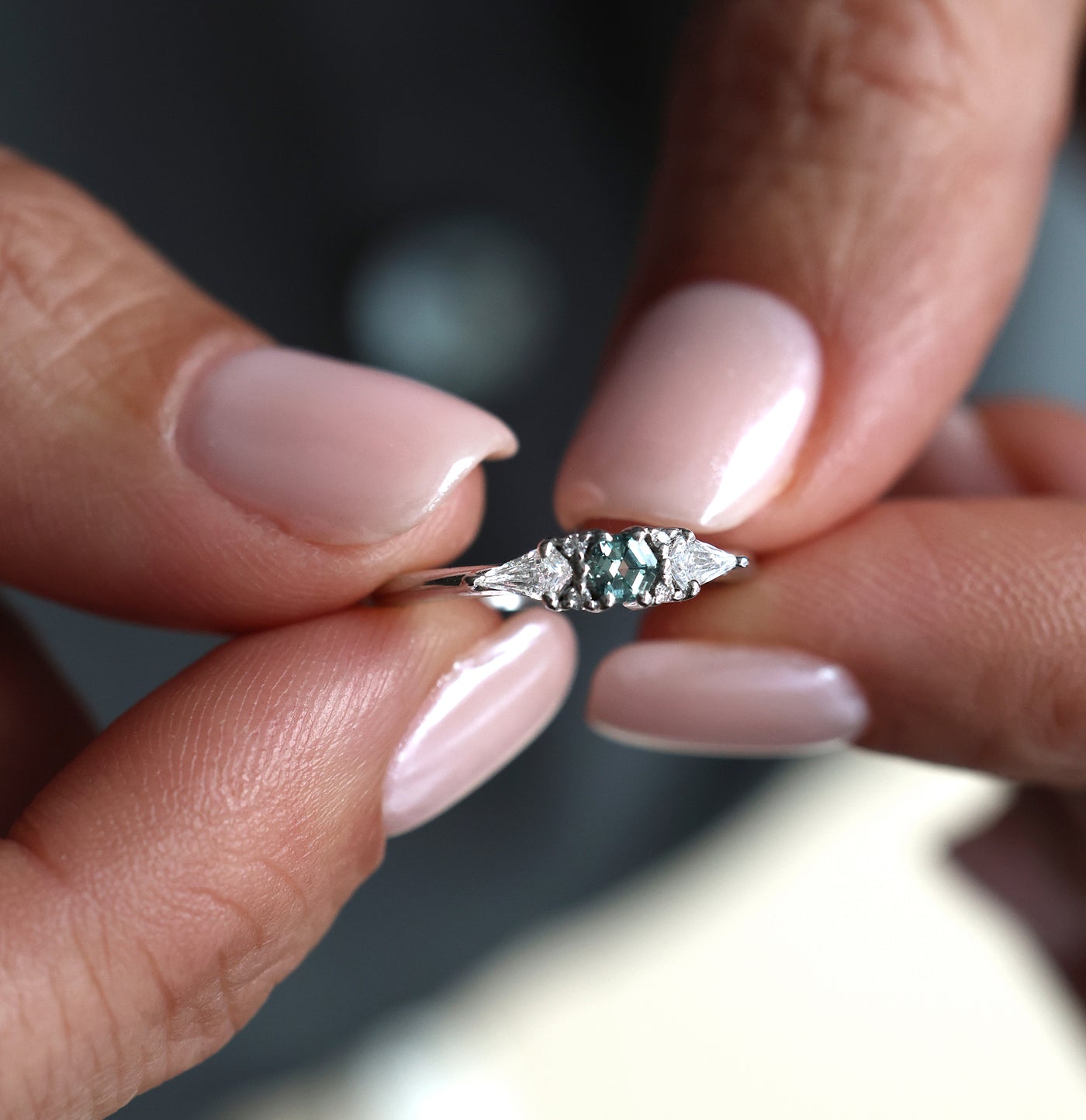 Harmony hexagon sapphire ring Rings