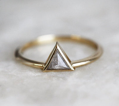 Triangle Salt & Pepper Diamond Ring