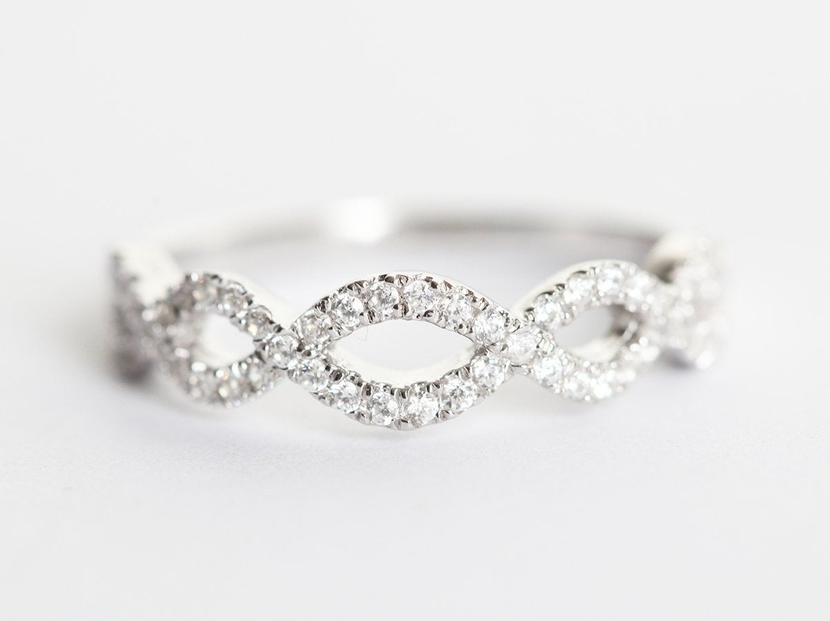 Infinity White Diamond Wedding Ring