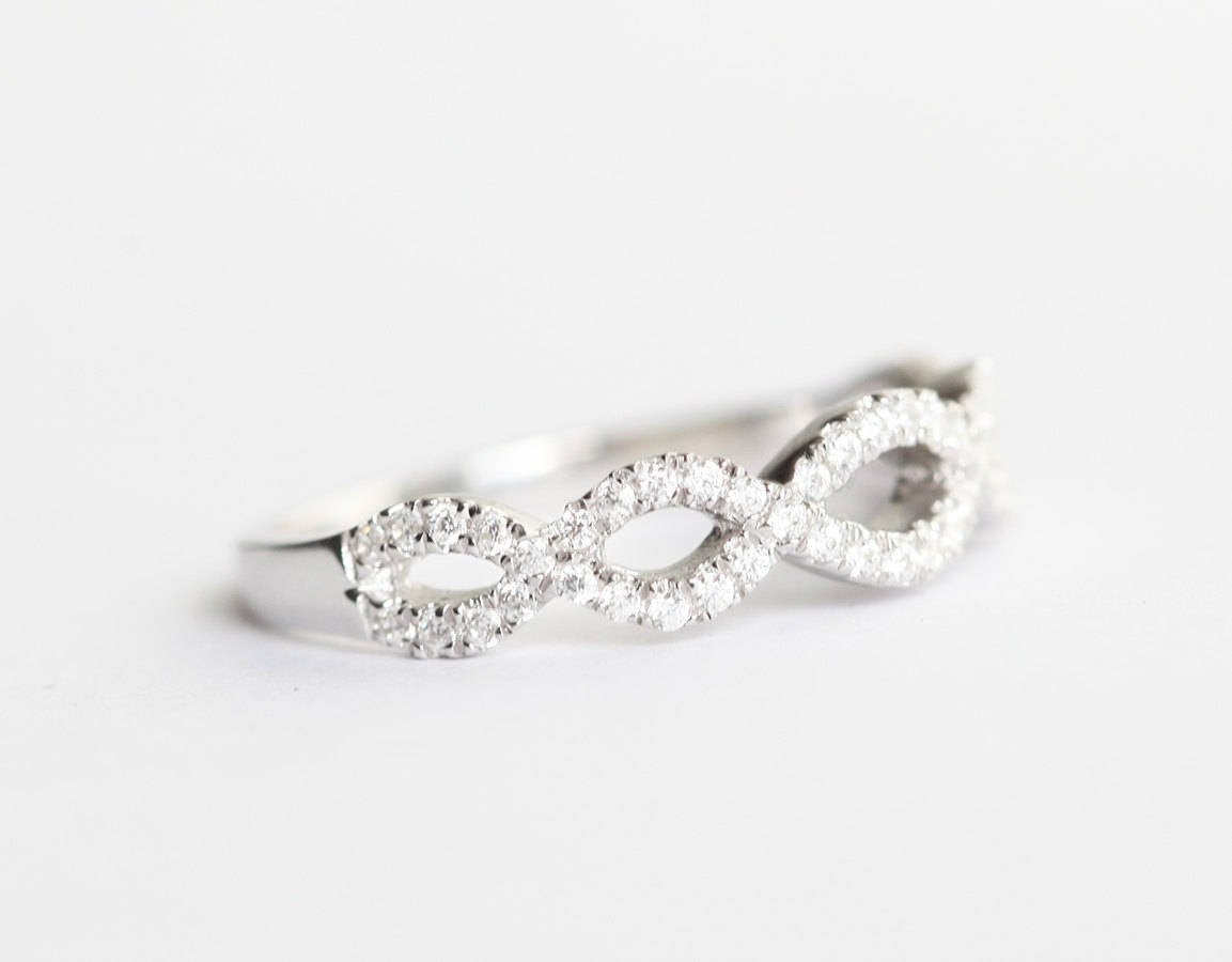 Infinity White Diamond Wedding Ring