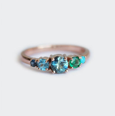 Jan Round Sapphire Cluster Ring-Capucinne