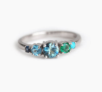 Jan Round Sapphire Cluster Ring-Capucinne