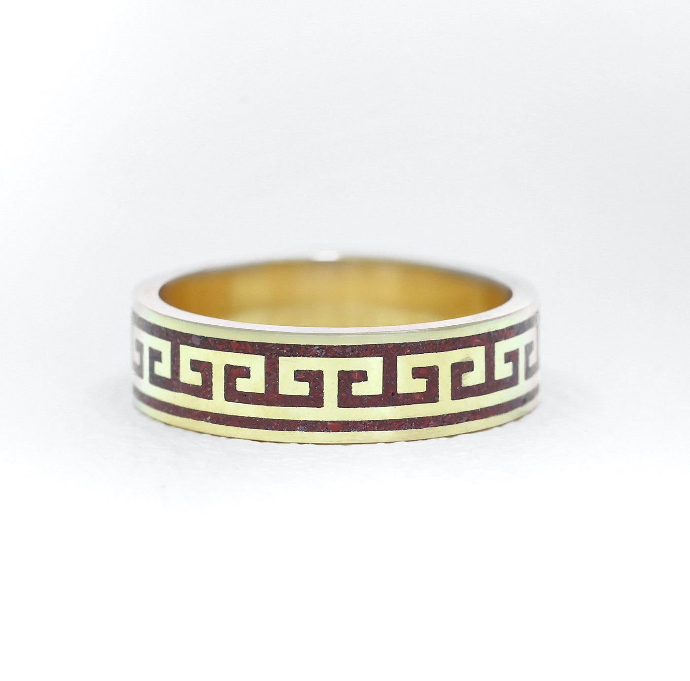 unique mens band with Jasper inlay 