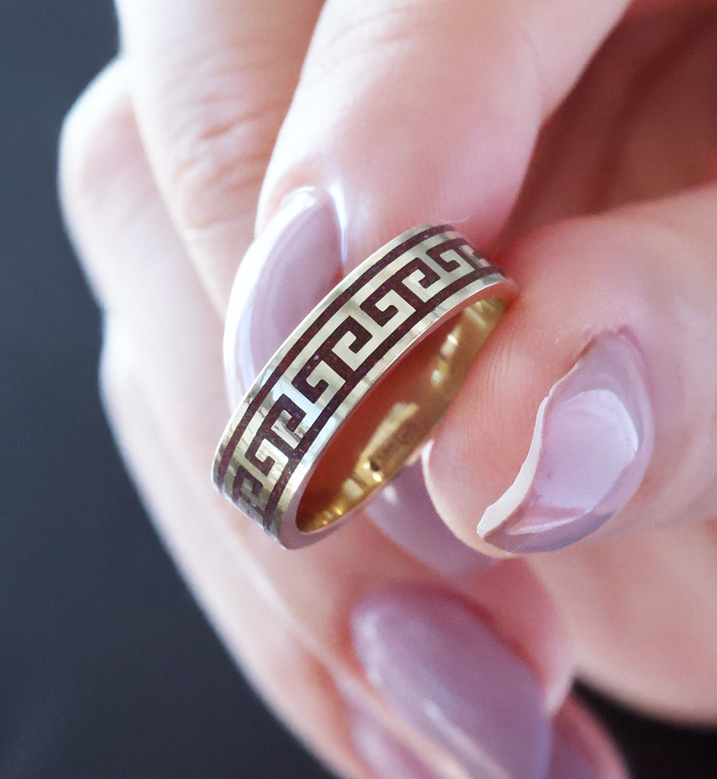 unique mens band with Jasper inlay 