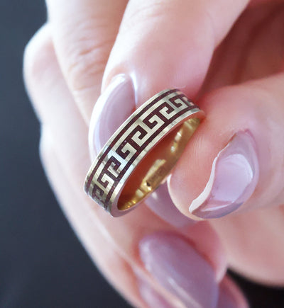 unique mens band with Jasper inlay 