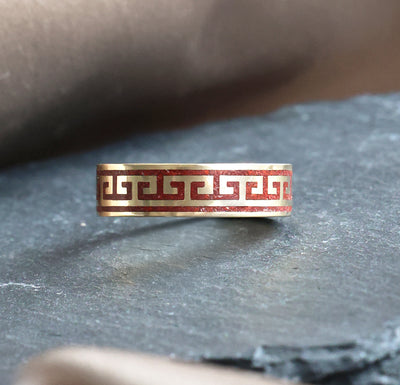 unique mens band with Jasper inlay 