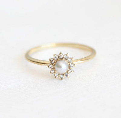 JESSIE WHITE PEARL RING-Capucinne