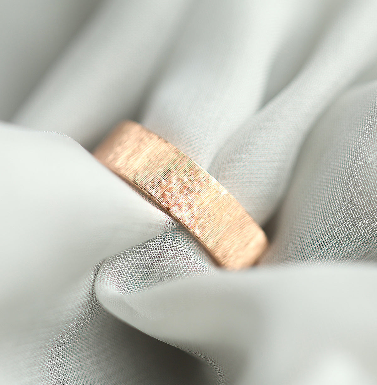 June Brushed 6Mm Wide Gold Wedding Band Mens, 14K/ 18K Gold Ring Unique Promise Ring, Womens Band Unisex-Capucinne