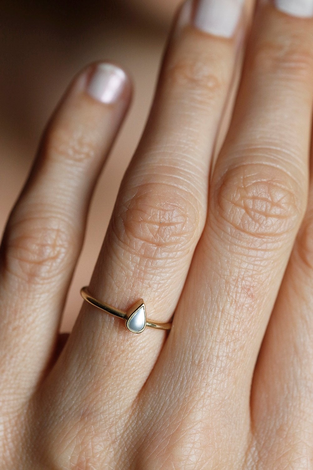 Kamari Pear-Shaped Pearl Ring – Capucinne