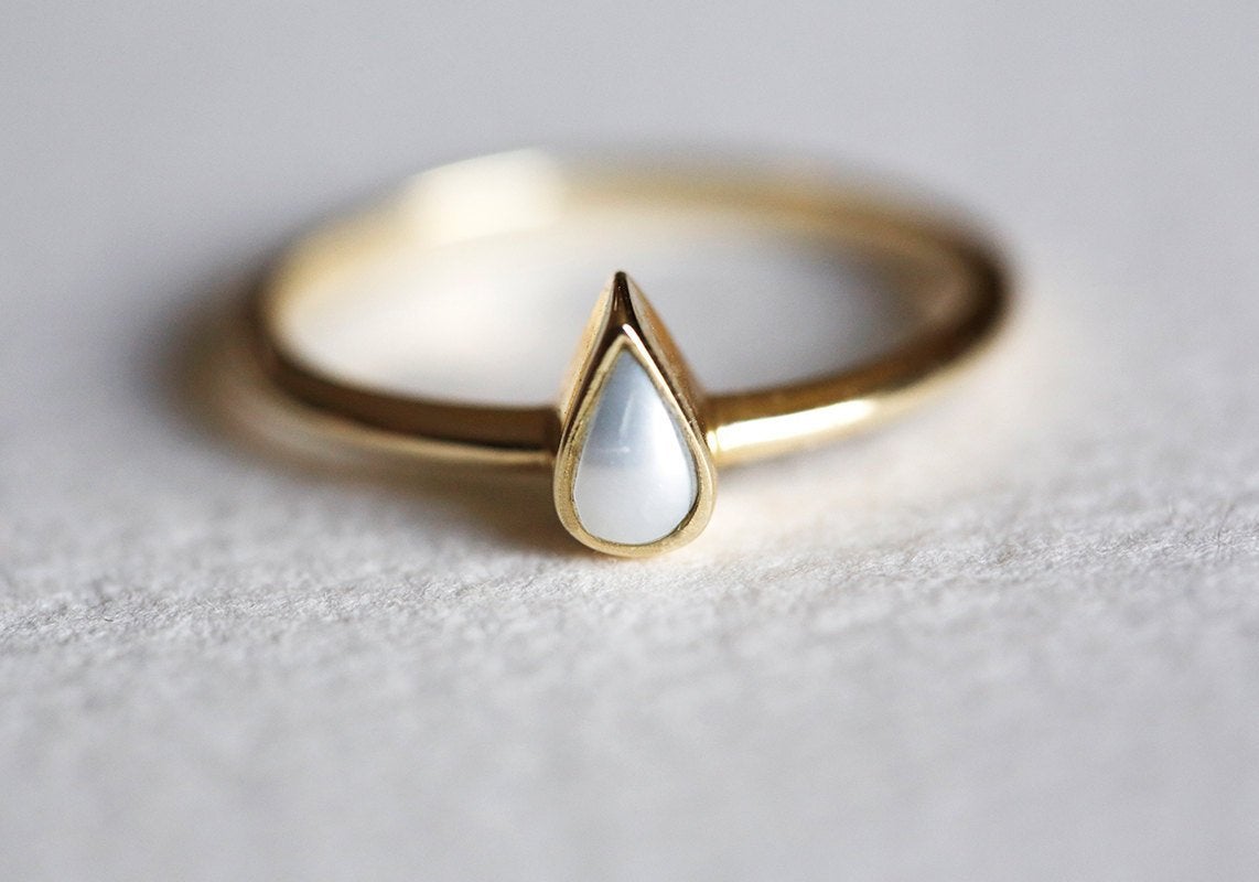 Kamari Pear-Shaped Pearl Ring-Capucinne