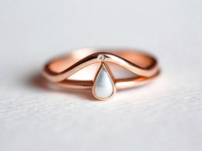 Kamari Pear-Shaped Pearl Ring Set-Capucinne