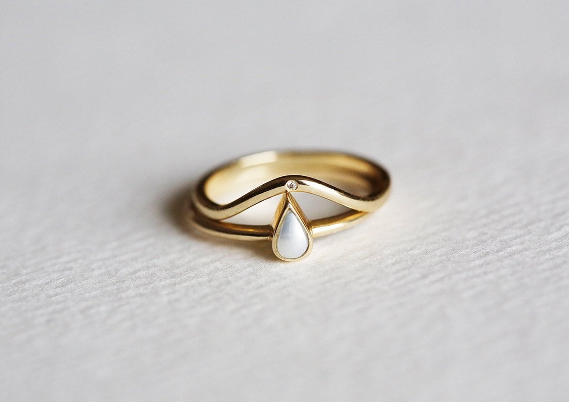 Kamari Pear-Shaped Pearl Ring Set-Capucinne